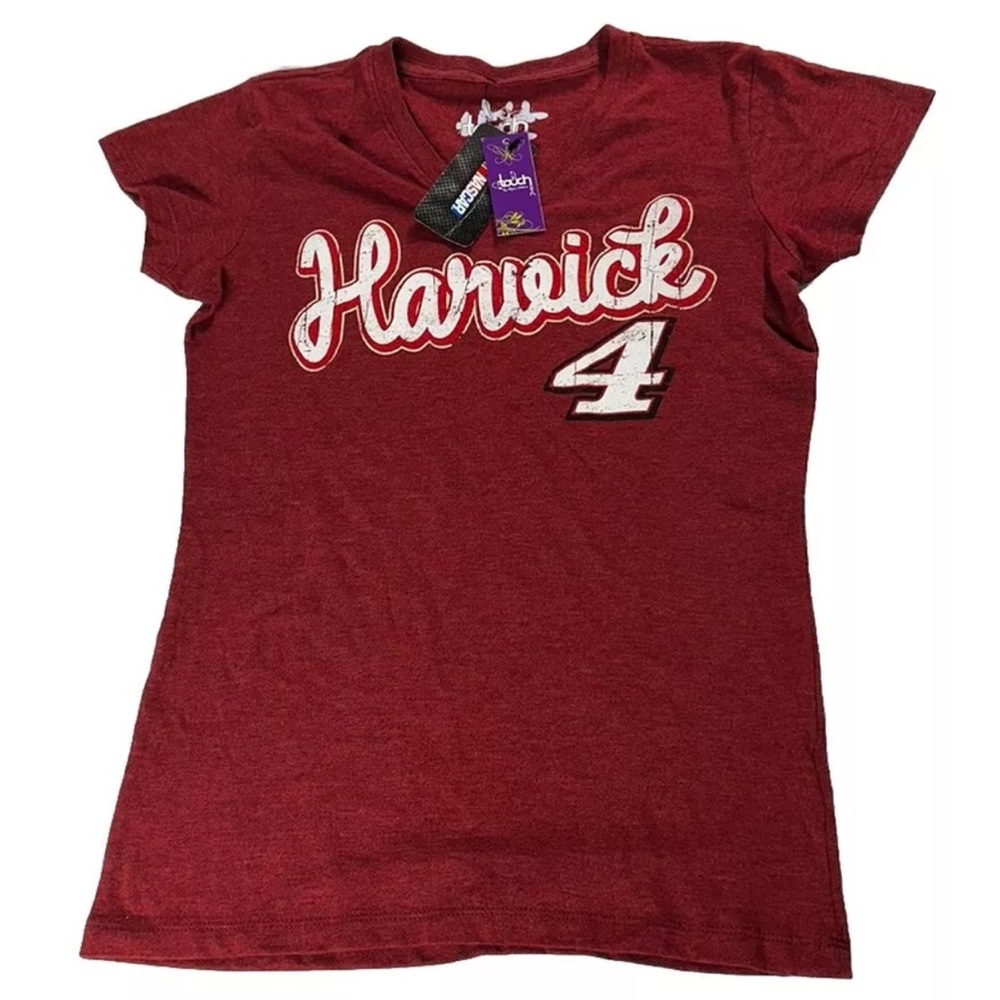 Women’s Medium Kevin Harvick 4 VNeck New W/ Tags discountinued Shirt Red NASCAR